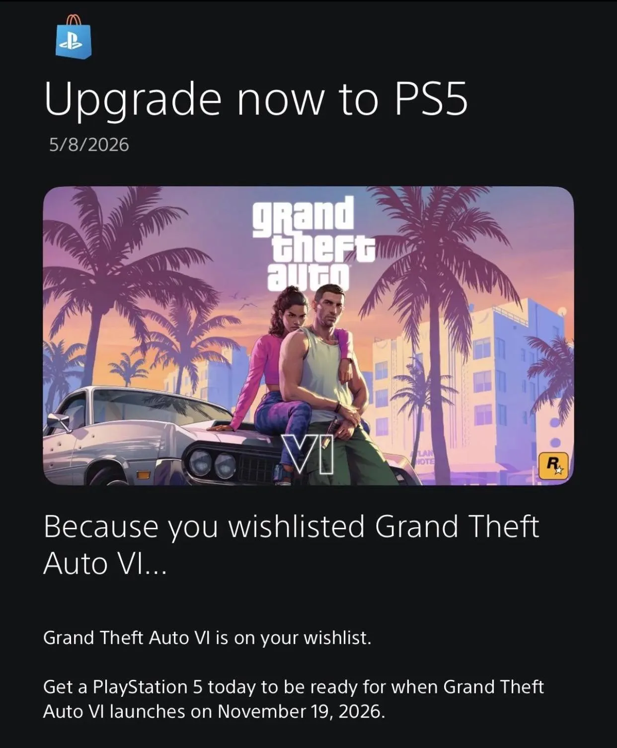 Upgrade your PS4 - Message