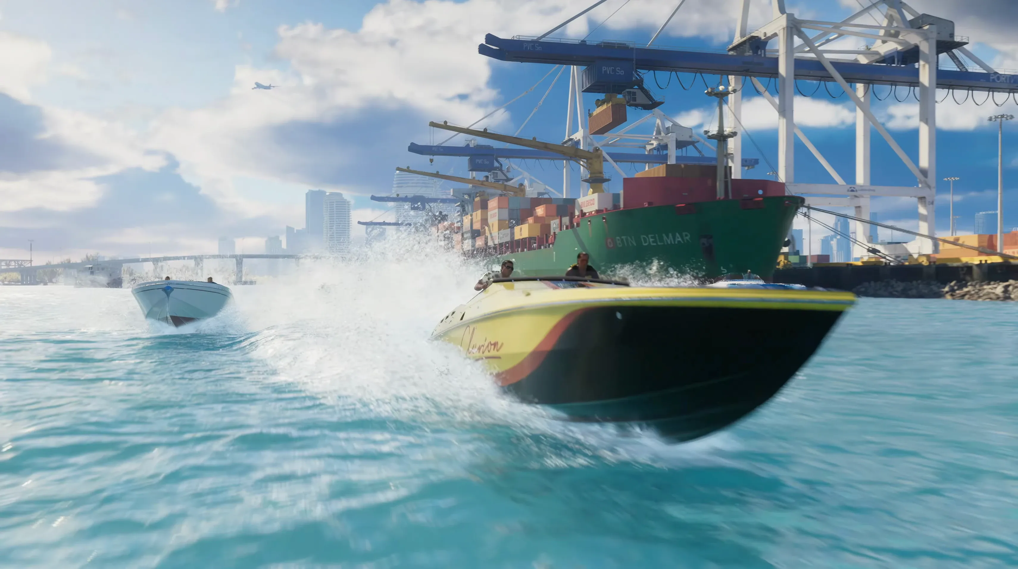 A boat passing by Vice Port - Trailer 1 Shot