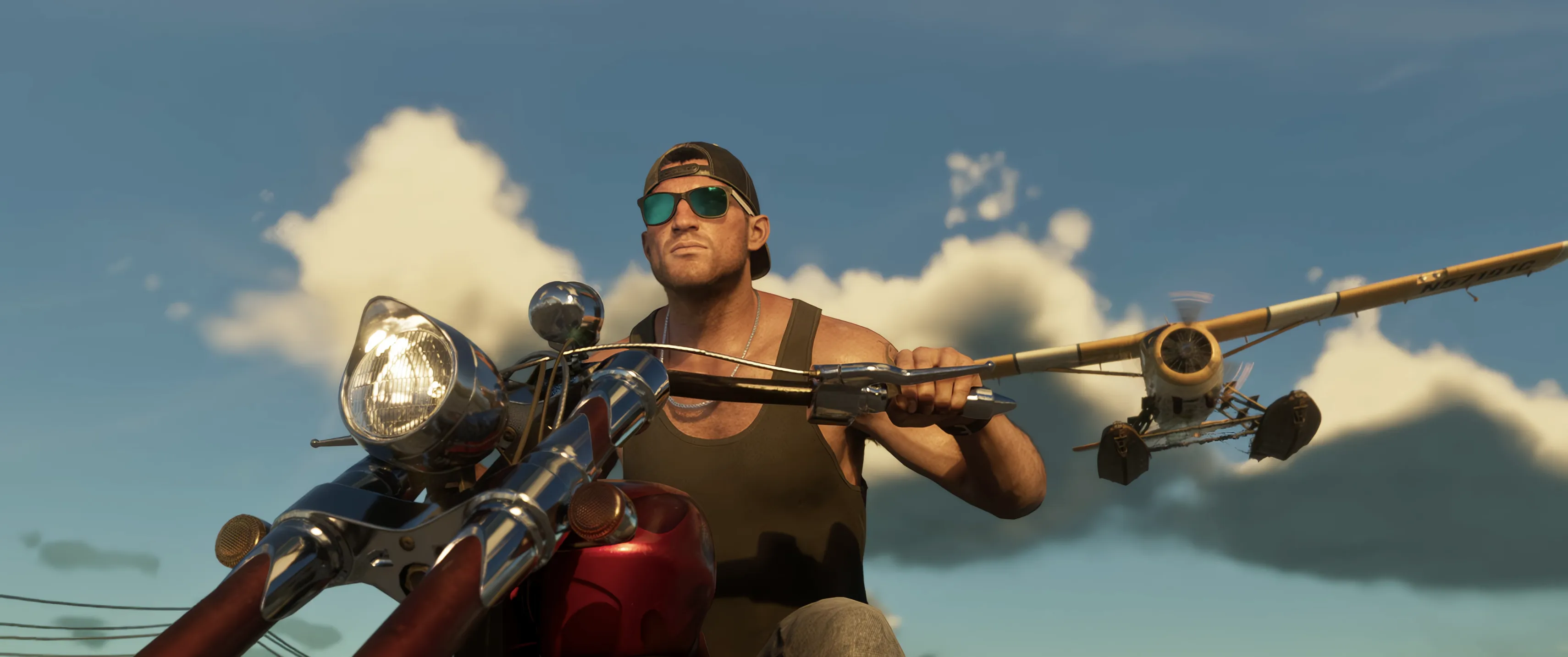 A plane flying over Jason - Trailer 2 Shot