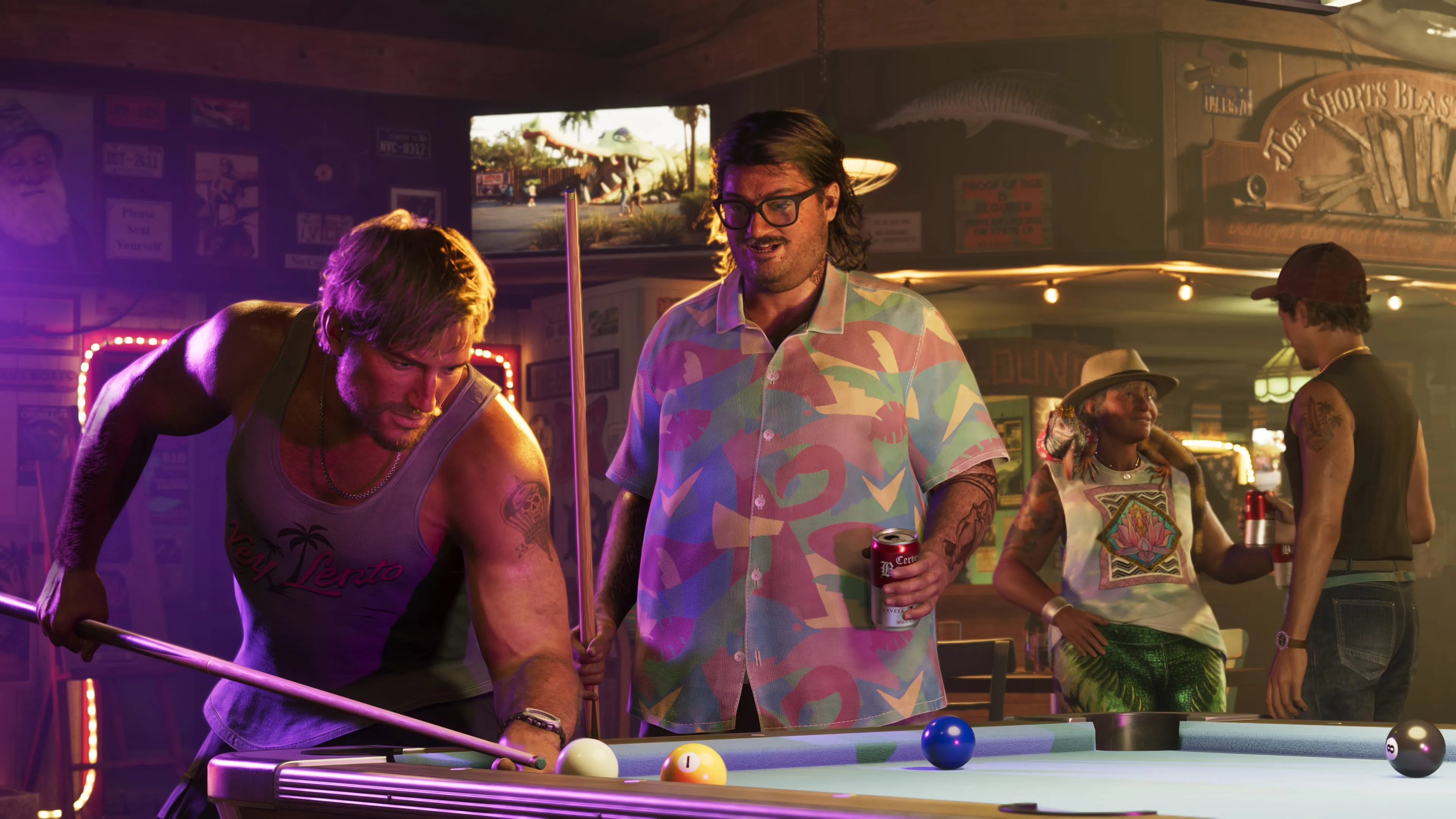 Cal and Jason playing billiard