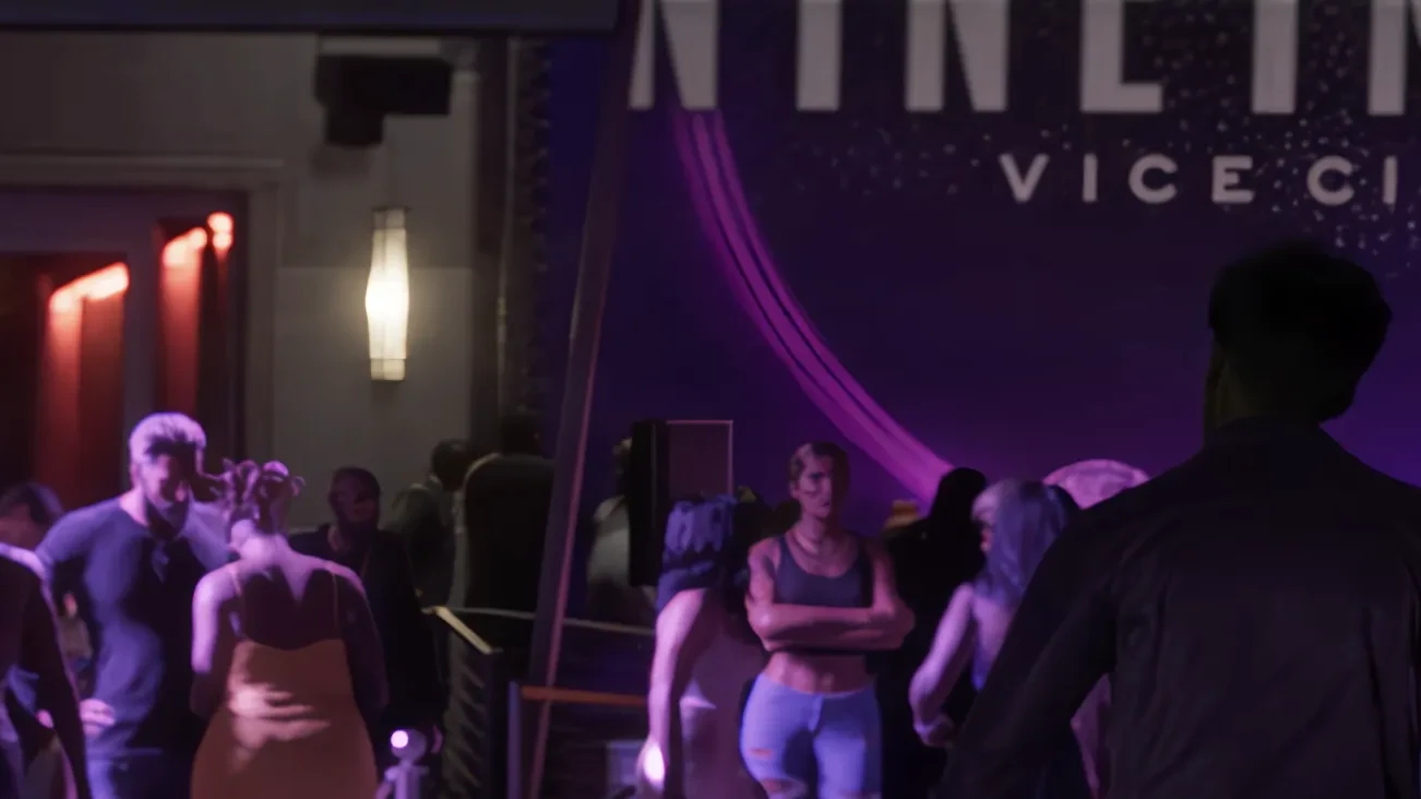 Jason escorts Lucia into NINE1NINE - Trailer 2 Shot