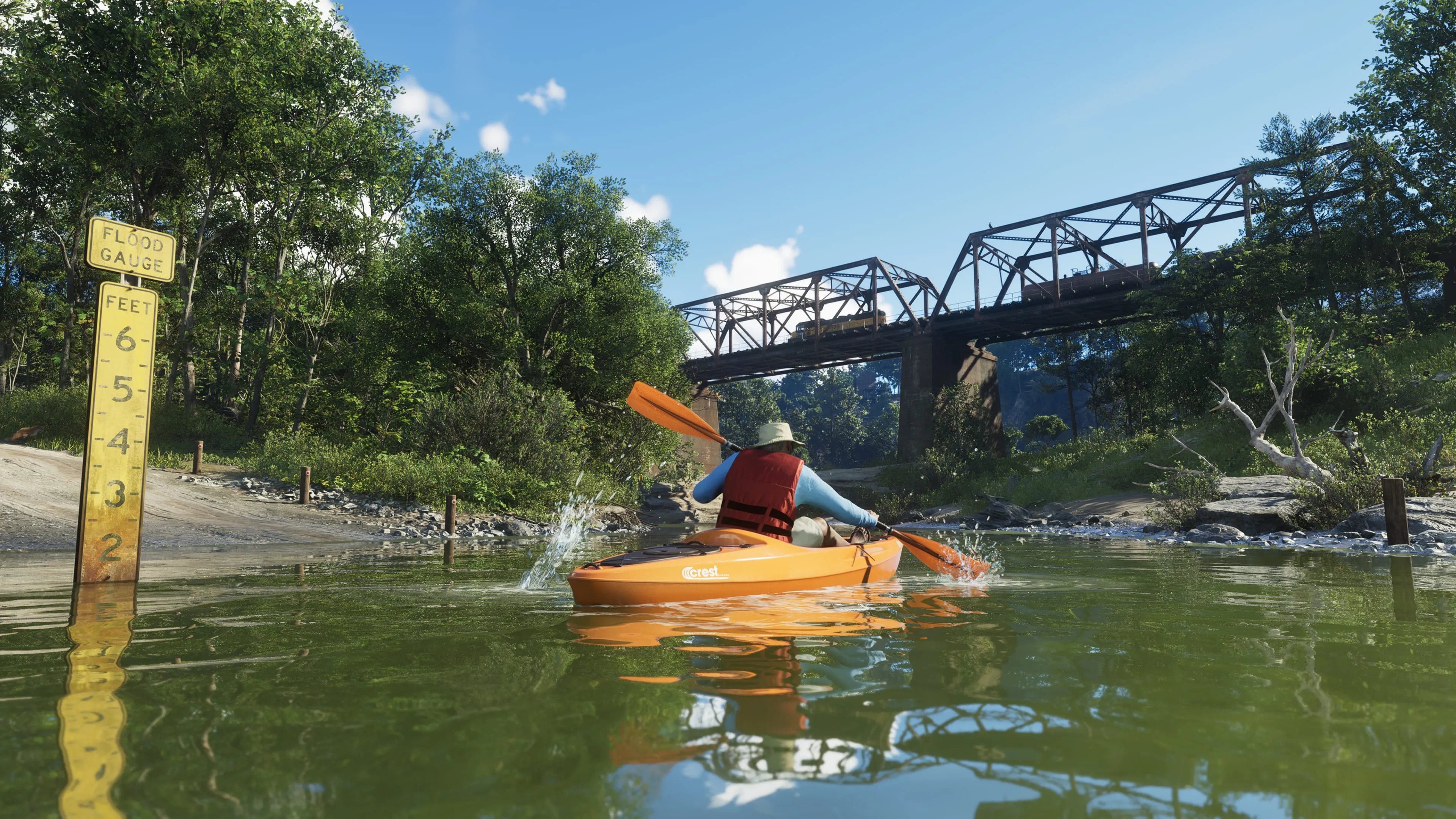 Kayaking on a calm river