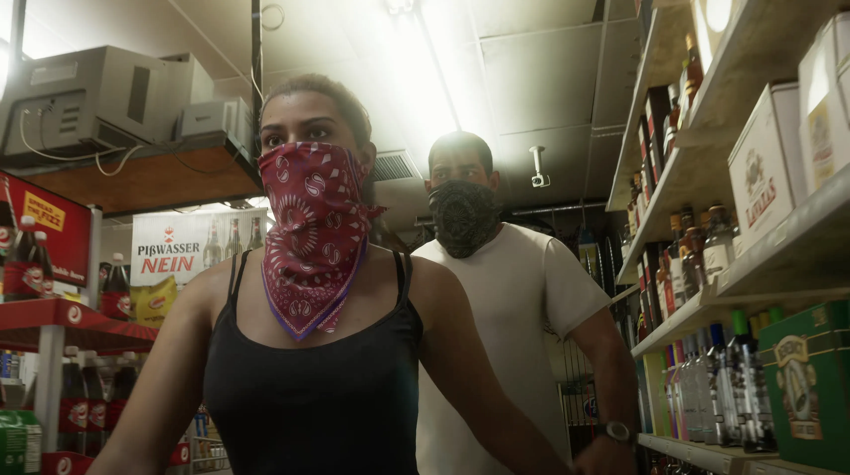 Lucia and Jason preparing for a robbery - Trailer 1 Shot