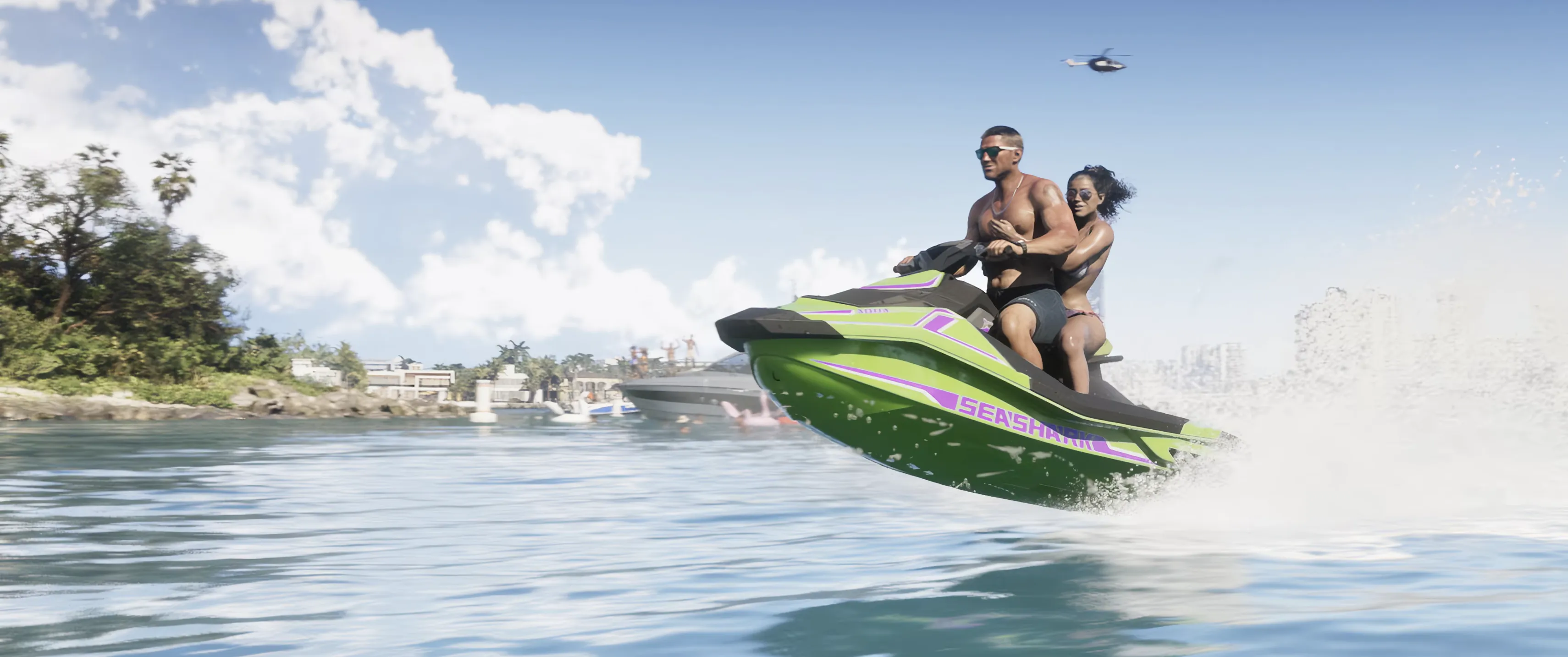 Lucia and Jason racing on a jet ski - Trailer 2 Shot