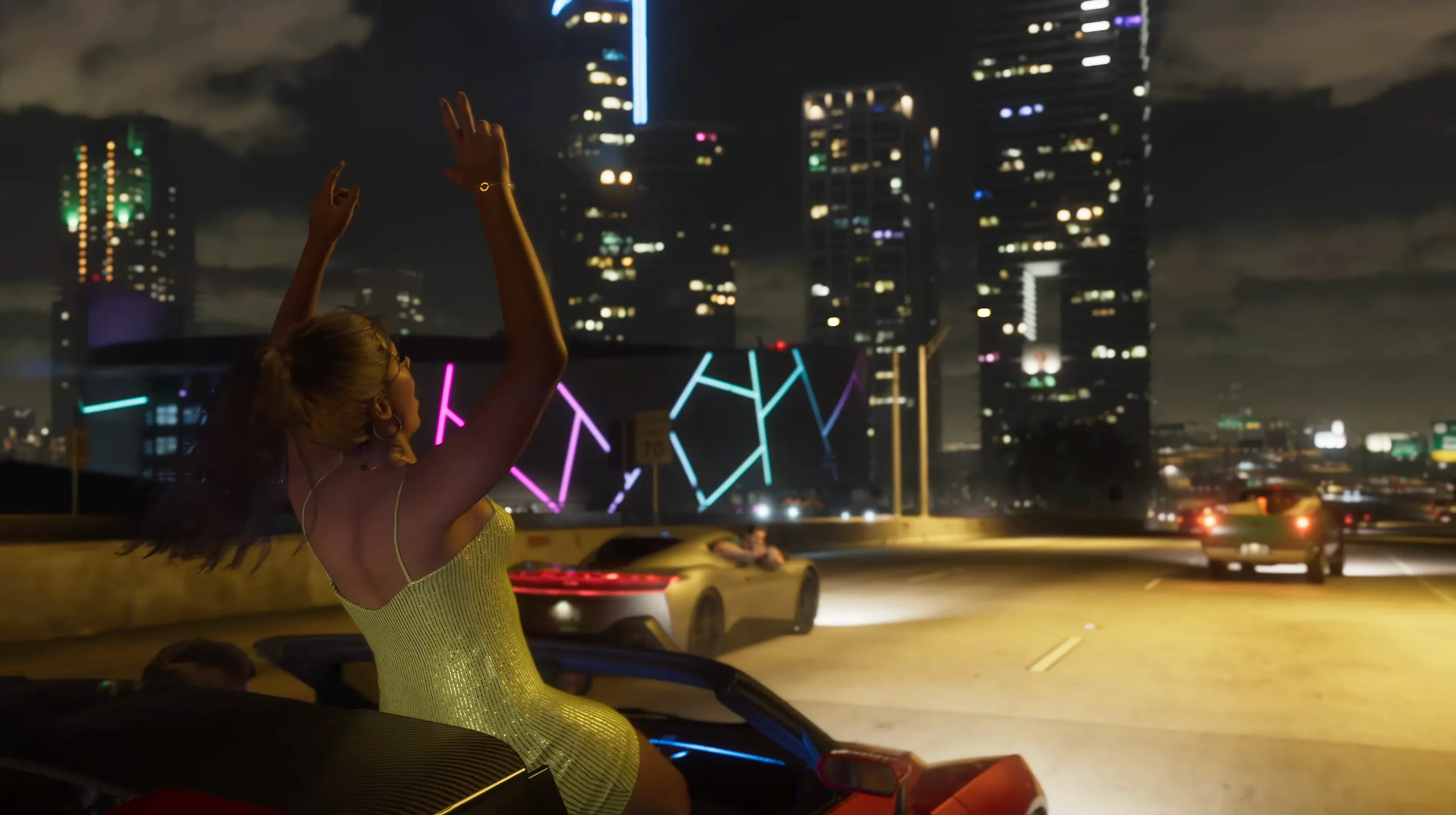 Lucia standing inside a car - Trailer 1 Shot