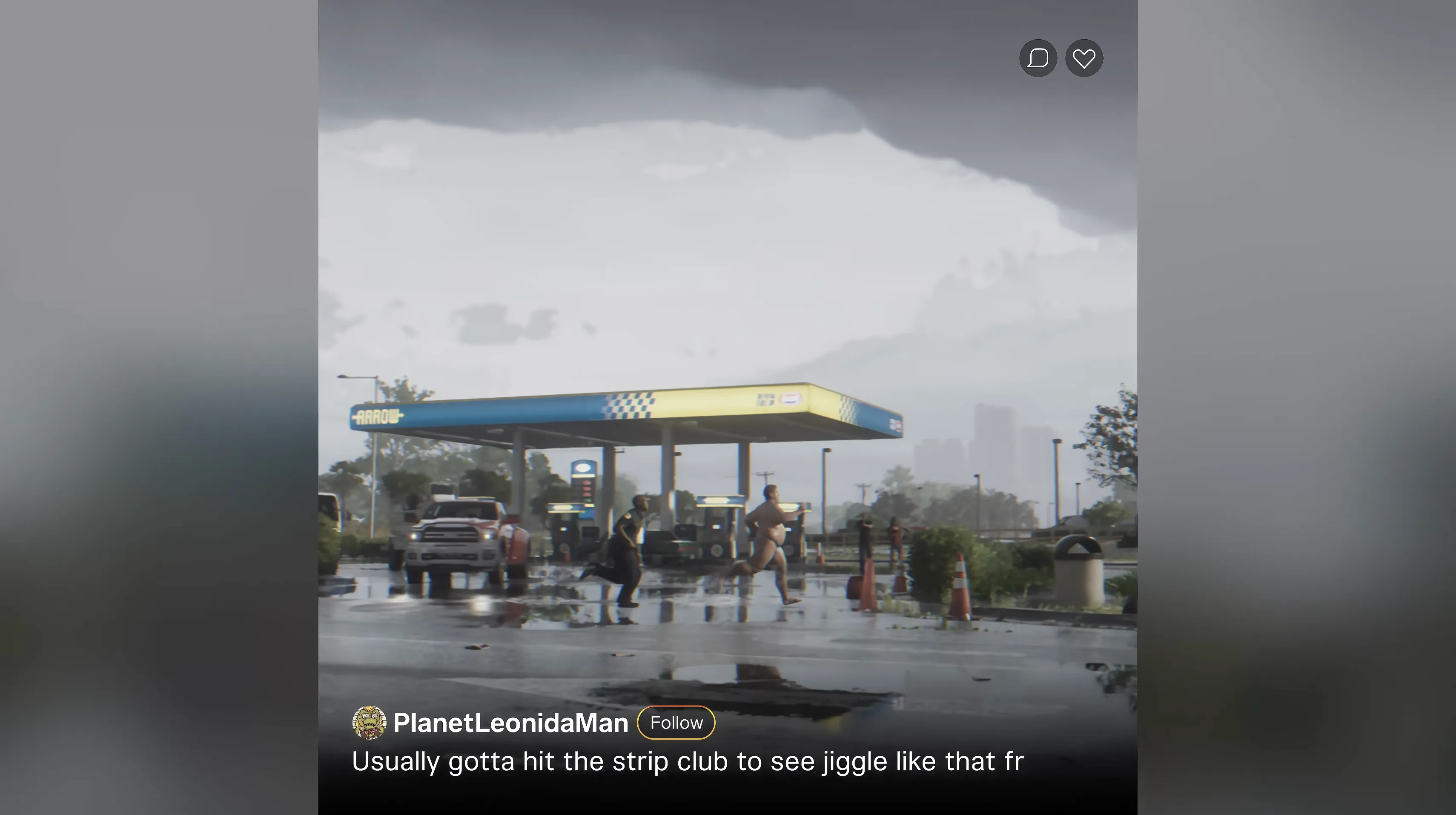 Chase near a gas station, video @PlanetLeonidaMan - Trailer 1 Shot