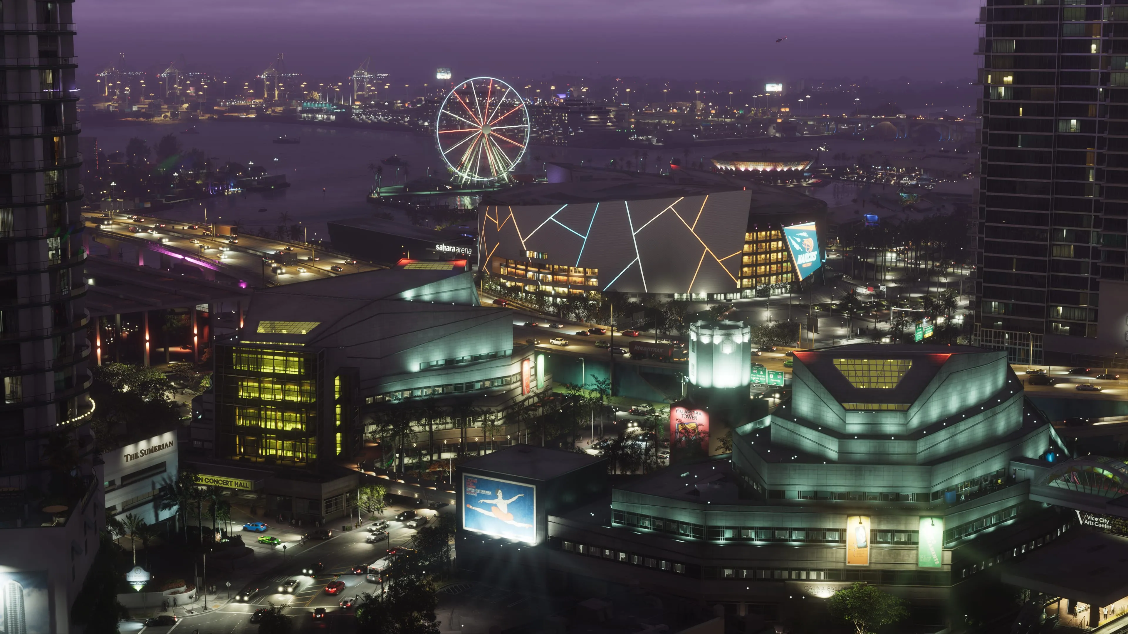Night panorama of Vice City