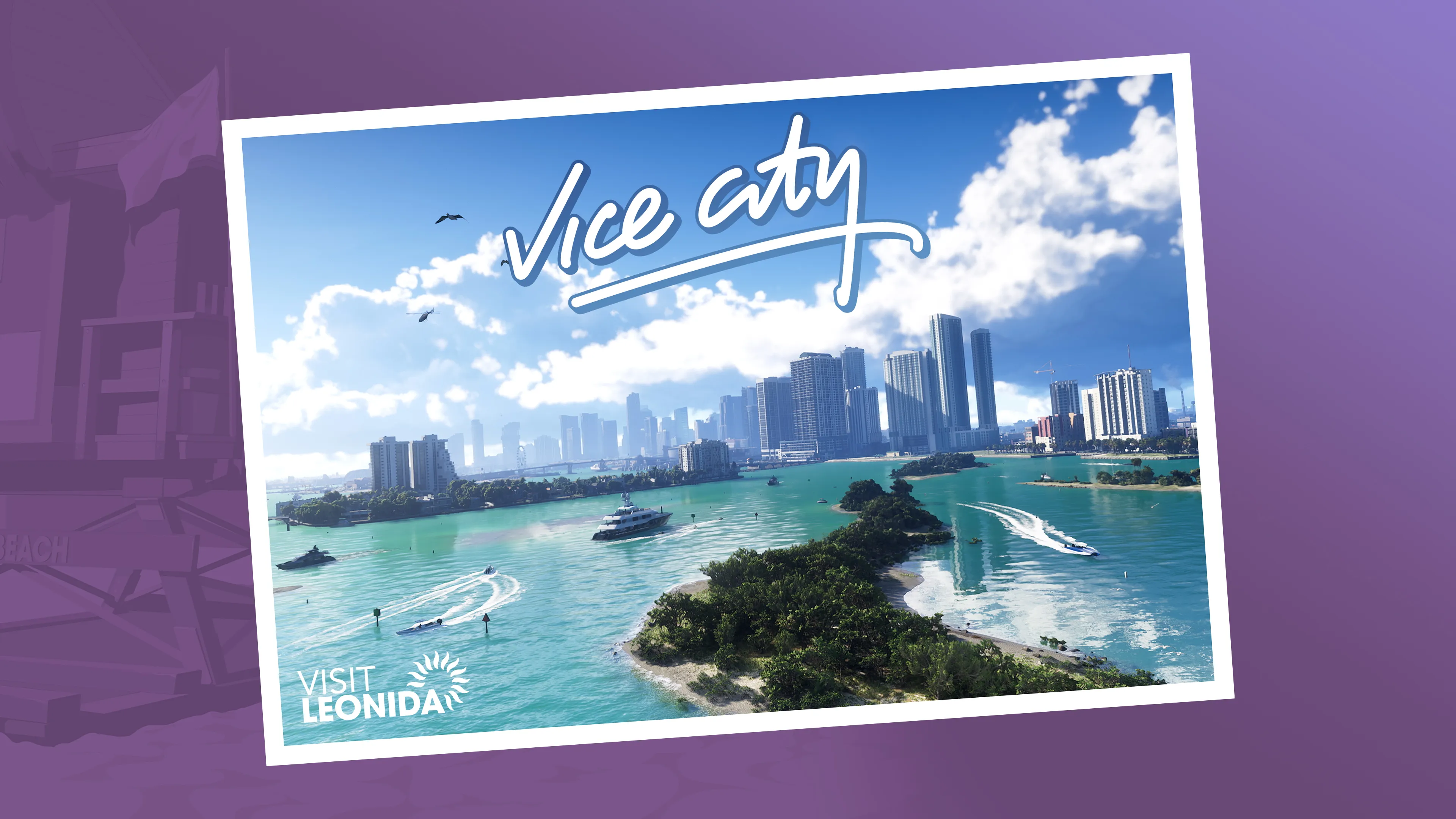 Vice City Postcard Official Artwork
